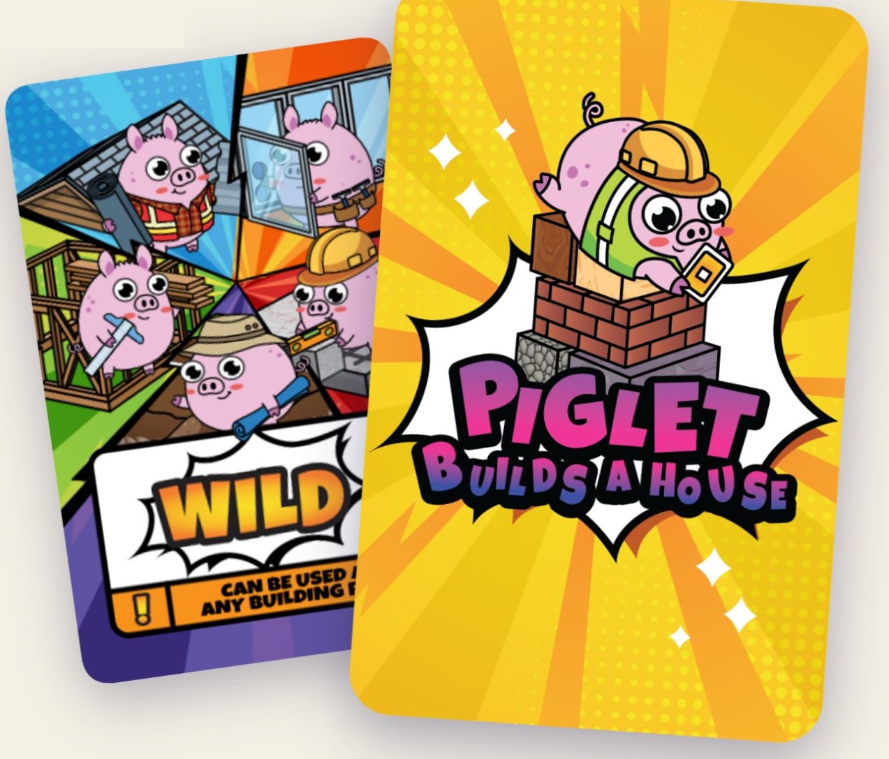 Piglet Builds A House cover card and Wild card